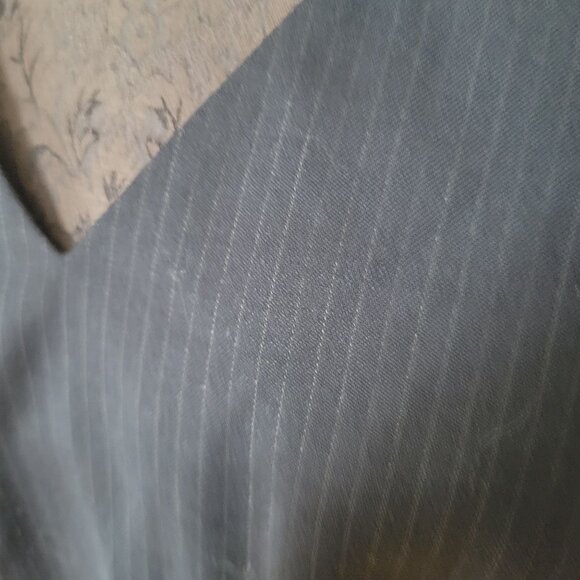 Talbots Womens Pinstripe Sheath Dress Size 6 Navy Wool Blend V-Neck Cap Sleeves - Picture 2 of 6